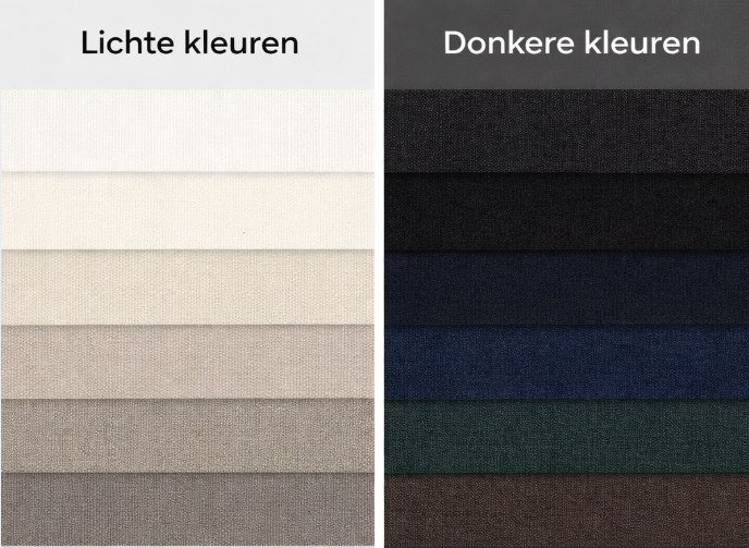 kleurenpalet rolgordijnen